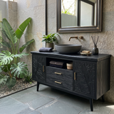 Botanical Wooden Sink Vanity For Spa Retreat