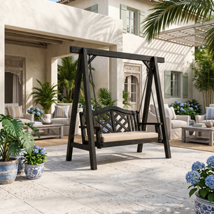 Contemporary Wooden Garden Swing Outdoor Living