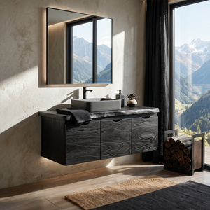Minimalist Double Sink Vanity Garden Bathroom