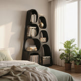 Organic Wooden Bookshelf For Japandi Furniture Decor