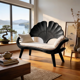 Modern Ginkgo Fan Back Bench For Bedroom Interior Space