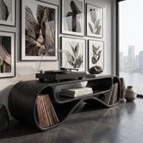 Modern Record Player Cabinet With Sculptural Form For Living Room