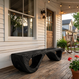 Luxury Wooden Bench Sculptural Leg For Entryway