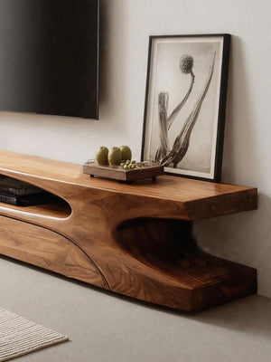 Modern Live Edge TV Console For Living Room