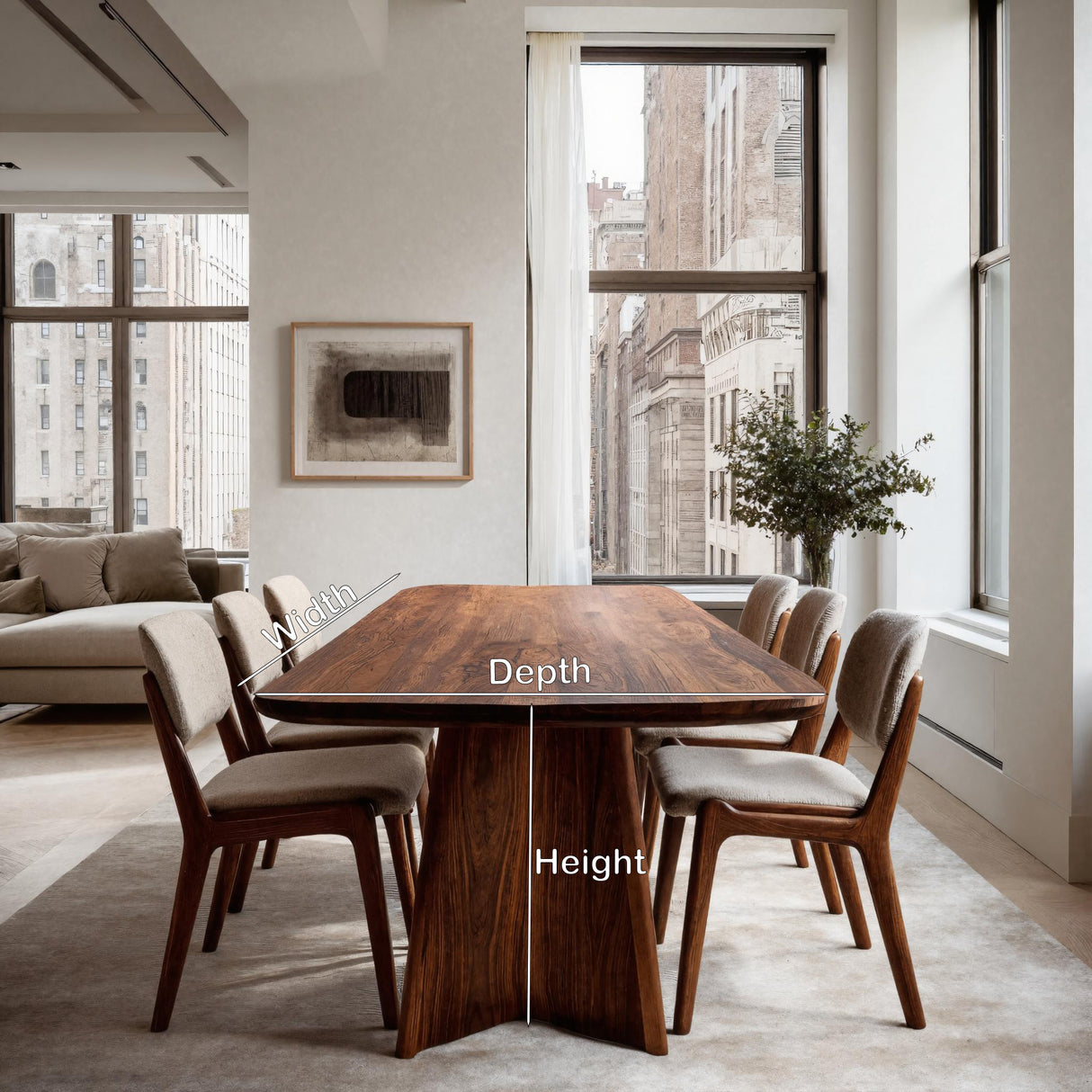 Modern Sculptural Dining Table For Dining Room