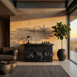 Minimalist Textured Edge Console Table For Studio Interior Design
