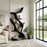 Organic Sculptural Wooden Bookshelf For Living Room