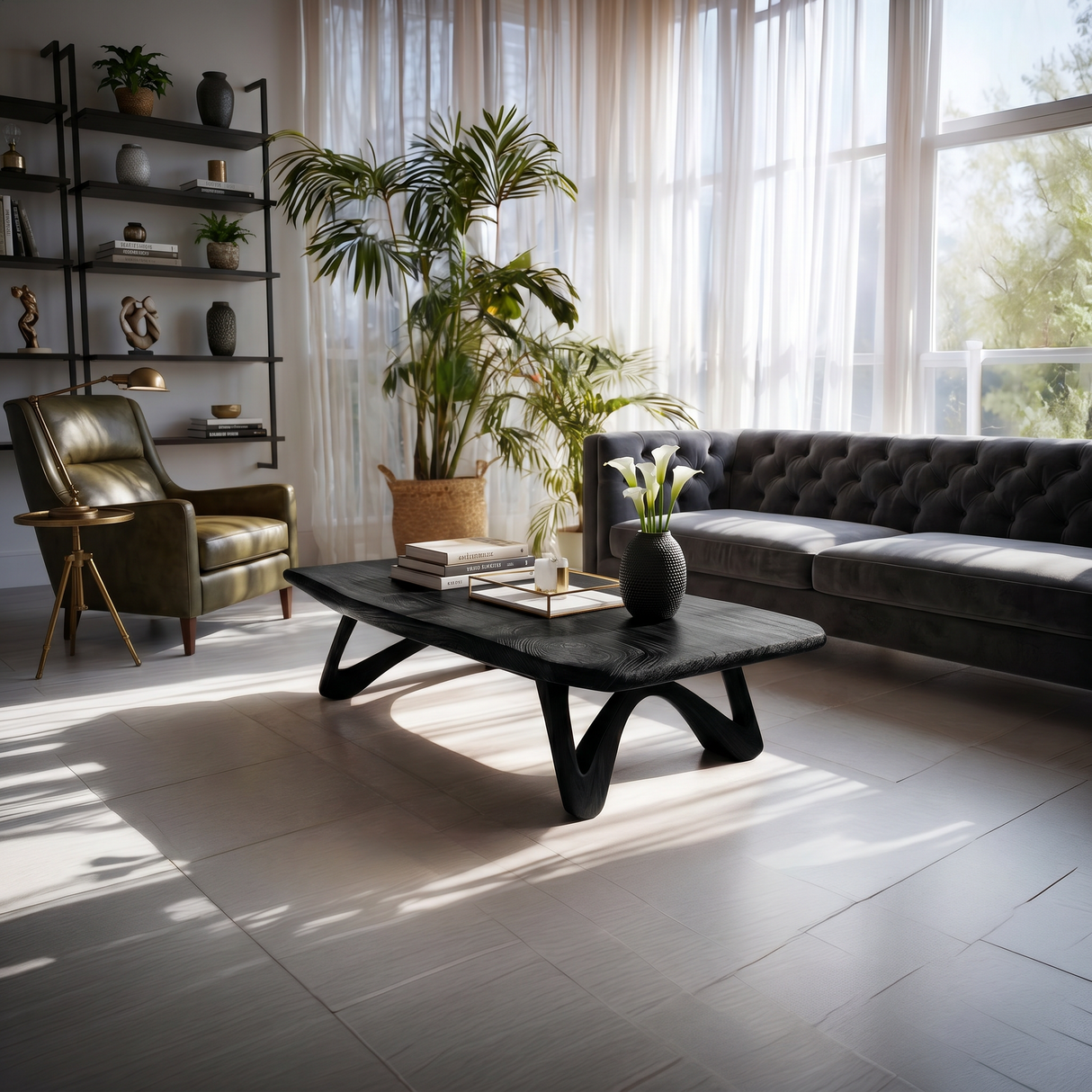 Minimalist Curved Coffee Table For Modern Home