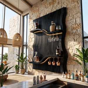 Scandinavian Multi Tier Wine Rack Shelf For Living Room