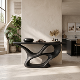 Organic Carved Console Table Contemporary Entryway