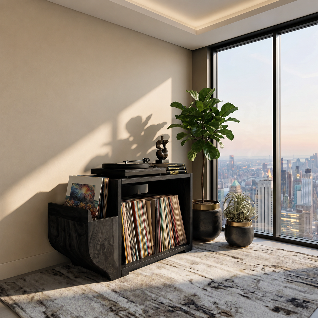 Modern Record Storage Cabinet Urban Penthouse