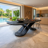 Oval Entertaining Table For Tropical Dining Room