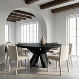 Organic Wooden Dining Table With Multi-Branched Base For Kitchen