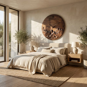 Modern Wall Clock Mountain Landscape For Living Room