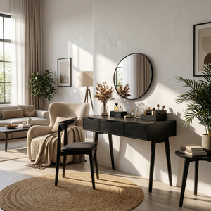 Boho Vanity Table Studio Apartment Makeup Area Dressing Space