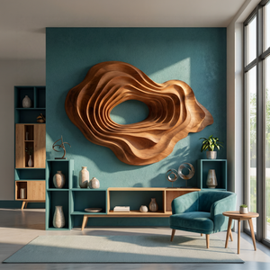 Mid Century Carved Relief Wall Panel Decor For Study Room