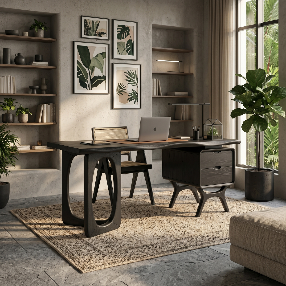 Organic Live Edge Executive Desk Modern Office
