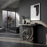 Contemporary Raw Edge Entry Table For Open Living Space