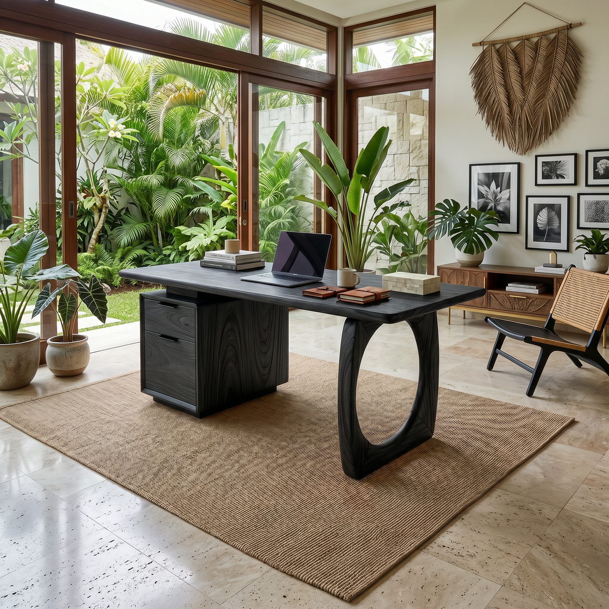 High Rise Workstation Desk With Curved Base For Penthouse Office