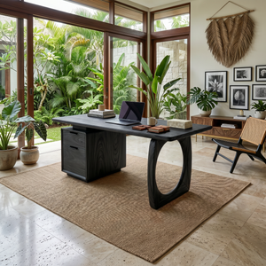 High Rise Workstation Desk With Curved Base For Penthouse Office