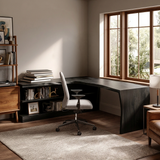Wooden Desk With Storage Design For Home Workspace