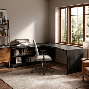 Wooden Desk With Storage Design For Home Workspace
