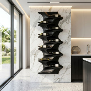 Contemporary Natural Wood Wine Rack For Dining Room Wall Display