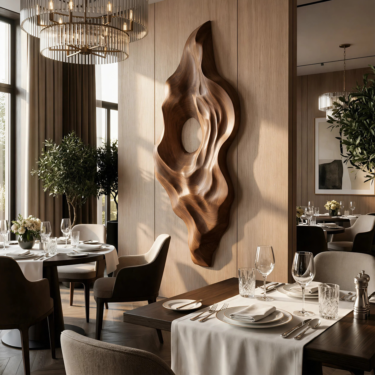 Modern Fluid Wall Decor Panel For Living Room Space