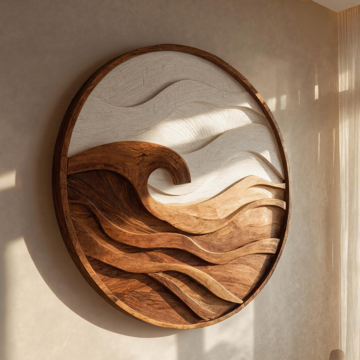 Handcrafted Round Wave Wall Art For Wall Decor