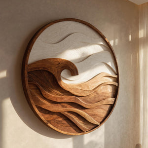Handcrafted Round Wave Wall Art For Wall Decor