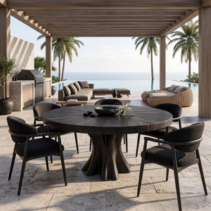 Modern Round Dining Table Organic Cluster Pedestal For Contemporary Kitchen