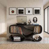Modern Wooden Record Player Cabinet With Compartments For Living Room