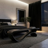 Minimalist Curved Natural Wood Bench For Living Room Decor