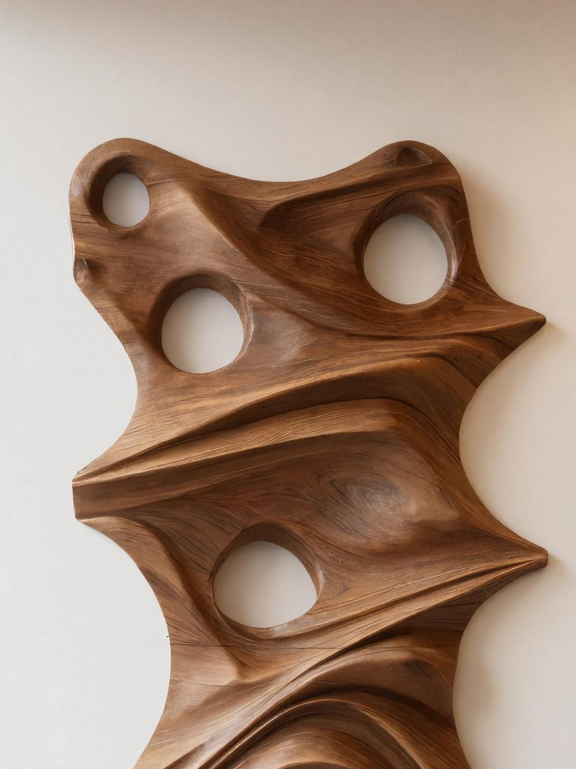 Modern Organic Sculptural Wall Art Panel For Holiday