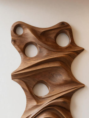 Modern Organic Sculptural Wall Art Panel For Holiday