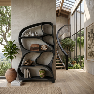 Organic Wall Bookcase For Contemporary Living Room
