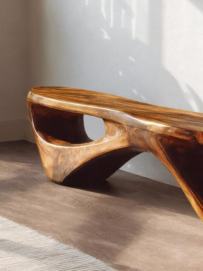 Sculptural Organic Bench For Entryway Or Living Room