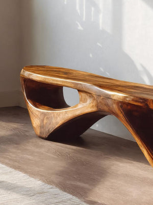 Sculptural Organic Bench For Entryway Or Living Room