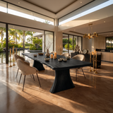 Mid Century Thick Top Dining Table For Contemporary Dining