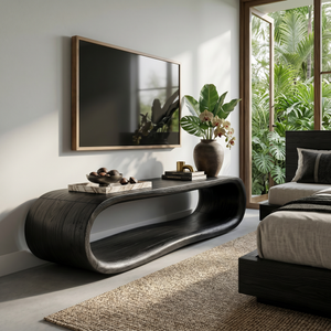 Luxury Sculptural TV Stand For Contemporary Living Room