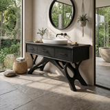 Modern Monkeypod Wood Sink Vanity For Urban Bathroom
