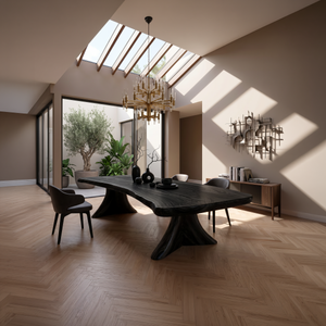 Scandinavian Natural Edge Dining Table For Casual Dining Space