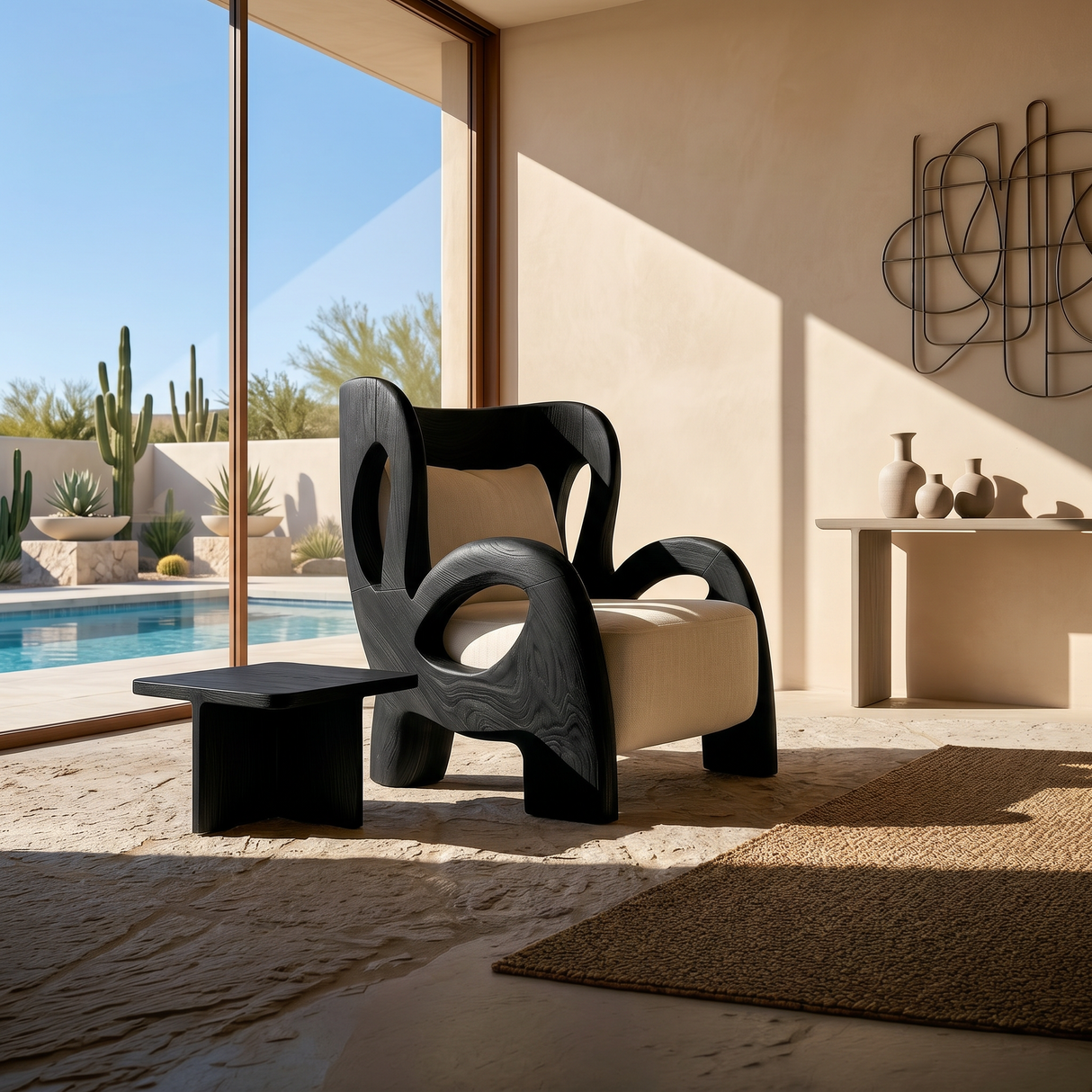 Luxury Contemporary Lounge Chair Poolside Reading Nook