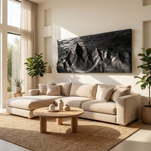 Organic Wooden Mountain Wall Art For Living Room