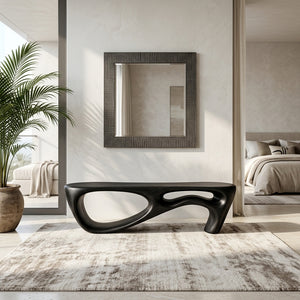 Modern Organic Natural Wood Bench For Entryway Decor