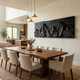 Contemporary Sculptural Wood Wall Art Mountain Design For Living Room