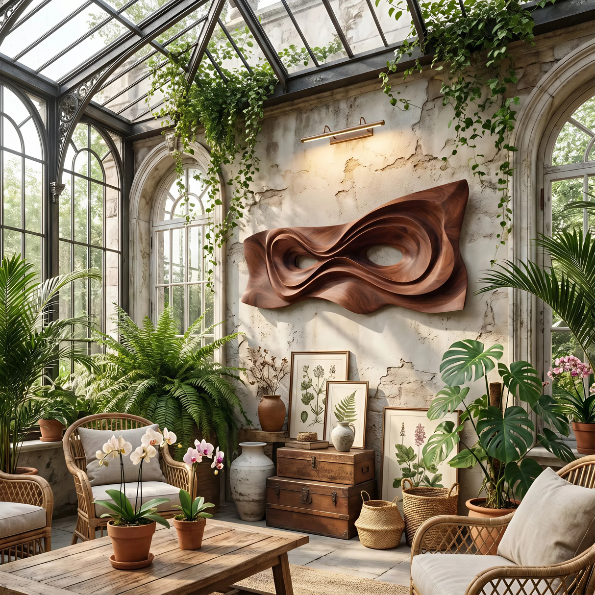 Contemporary Organic Wall Art Panel For Bedroom Space
