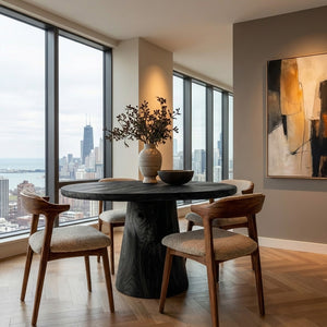 Minimalist Wooden Sculptural Dining Table For Dining Room