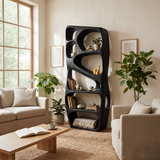 Mid Century Artistic Bookcase Storage Organizer For Study Room