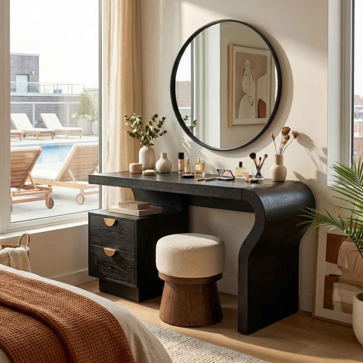 Minimalist Vanity Table Walk In Closet Makeup Area Personal Space